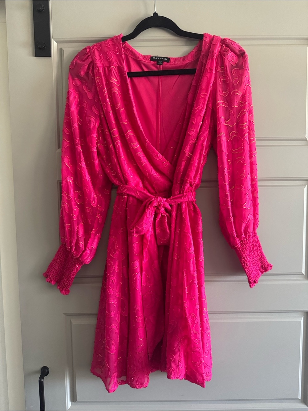 Max & Mia Hot Pink Wrap Dress with Belt